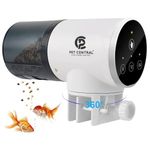Pet Central 3-Way Automatic Fish Feeder – Programmable Timer Feeder for Aquariums & Ponds – High Capacity – Battery Operated – Adjustable Feeding Times – No Clog Design