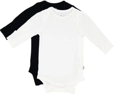KYTE BABY – Unisex Long Sleeve Baby Bodysuits 97% Rayon made from Bamboo, 3% Spandex Material 2-Pack (Cloud+Midnight, 3-6 Months)