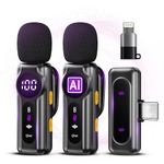 Wireless Lavalier Microphone for iPhone - iPad, Phone, Mini Lapel Mic with Magnetic Clip, USB-C Microphone with Noise Reduction and Crystal Sound for Video Recording, Vlogging, Singing, YouTube