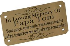 MEMORIAL BENCH PLAQUE GRAVE MARKER SIGN 4"X2" SOLID BRASS PERSONALISED WITH YOUR OWN WORDS - SAME DAY DISPATCH 1ST CLASS UP UNTIL 12:00 P.M. (NOT INCLUDING WEEKENDS)