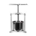 Fruit Wine Press - 100% Nature Juice Making for Apple/Carrot/Orange/Berry/Vegetables,Food-Grade Polished Aluminum Cheese&Tincture&Herbal Press(1.6 Gallon,Sliver)