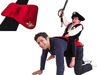 Pony Up Daddy - Neoprene Parent Saddle with Easy Close Strap - Features Padded Seat and Grab Handle for Safe and Comfortable Play Pony Rides - Fits Up to 50" Chest Size - Raider Red