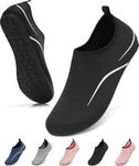sportvibe Water Shoes Women Beach Shoes Men Lightweight Swim Barefoot Quick Dry Breathable Aqua Shoes for Surfing Running Driving Pool Yoga (Black,6 UK/39 EU)