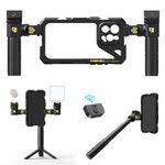 Freewell Genius Rig Cage for iPhone 15 Pro Max - Tool-Free Installation, Multifunctional Tripod & Monopod Handles, Bluetooth Remote