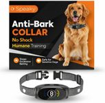 Dog Bark Collar No Shock – Humane Anti Bark Collar for Sensitive Dogs – Beep & Vibration Only – Smart Detection, 8 Levels – Waterproof Rechargeable Training Collar