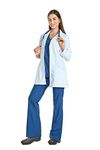 Reina ST2611 Stretch 30 inch Length White lab Coat with Long Sleeves (S)