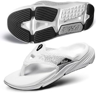 PCSsole Plantar Fasciitis Sandals for Men - High Arch Support Flip Flops with Comfort Cushion & Rubber Sole - Recovery Thong Orthotic Sandals for Foot Pain - Flat Feet - Arch Pain - Heel Pain