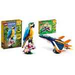 LEGO Creator 3 in 1 Exotic Parrot + Supersonic Jet Plane Building Toy Sets