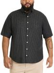 Van Heusen Men's Big and Tall Short Sleeve Check Button Down Shirt, Black, XXXL