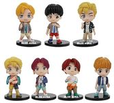 Blue Aura Big Size BTS Set of 7 Figure Bangtan Boys Height -7.5CM to 8CM Collectible (BTS Special Edition Shorts),