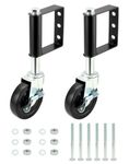 QWORK® 2 Pack 4" Heavy Duty Wheel, Spring Loaded Gate Wheel, 100KG Load Capacity, With Side Lock Brake