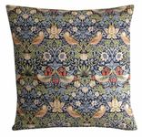 William Morris Strawberry Thief Cushion, Indigo Floral Cushion Cover - Various Sizes (40x40cm)