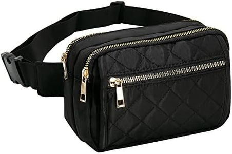 Long Keeper Riñonera Negra Mujer Hombre - Bolso Riñonera Elegante Bolso Cintura Adjustable Fanny Pack Riñonera Moda para Viajes Deportiva Running