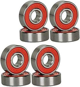 GCAMX Red Silver ABEC-9 608-RS 11 Bearings for Skateboard Longboard Bearings (8PCS)