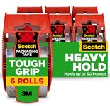 Scotch Tough Grip Moving Packing Tape, Clear, Moving Tape That Secures Boxes up to 80 Pounds, Moving Supplies, 1.88 in. x 22.2 yd., 6 Tape Rolls with Dispensers