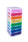 Really Useful Plastic Storage Box Storage Tower 8x9.5 Litre Clear Frame with Rainbow Drawers