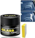 Glass Polishing Powder with Sponge,Gla/ss Polish/ing Scratch Remover,Glass Scratch Remover,Windshield Wash Polish,Polishing Cleaner-Restores Clarity, Removes Scratches & Water Spots on Auto Gla/ss