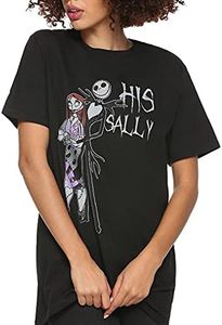 Disney Nightmare Before Christmas Her Jack His Sally Couples Adult T-Shirt(Black His Sally,X-Large)