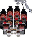 Custom Coat Mesa Gray 1 Gallon Urethane Spray-On Truck Bed Liner Kit with Spray Gun and Regulator - Easy Mixing, Shake, Shoot It - Durable Textured Protective Coating, Prevent Rust - Car, Auto