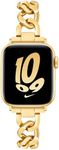 Ocaer Compatible with Apple Watch 42mm 41mm 40mm 38mm, Cowboy Chain Metal Band for iWatch Series 10 9 8 7 SE 6 5 4 3 2 1, Cool Slim Stainless Steel Apple Watch Bracelet for Women Girls (Gold)