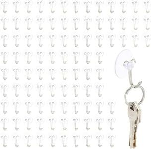 Juvale Mini Clear Suction Cup Hooks, 0.19 Inches (30 mm, 100 Pack)