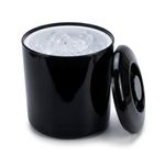 Chabrias Ltd 4 Litre Black Insulated Ice Bucket with Lid & Drainage Liner - UK Made - Double Wall BPA-Free Plastic, Keeps Ice Fresher & Frozen Longer - Ice Bucket for Parties, Home Bar & BBQ - UK Made