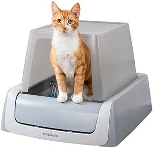 PetSafe Scoop Crystal Pro Front-Entry Automatic Litter Box Self Cleaning (27.6x19.1x16), Cat Litter Box Self Cleaning Automatic, Comes with 1 Disposable Litter Tray (Grey)