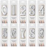 PHD CAKE 10-Count 0-9 Silver Number Birthday Candles, Number One Birthday, Silver Number Candles, Party Celebration, Baby Showers