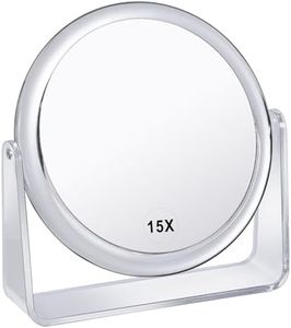 MKUMIR 15X/1X Kosmetikspiegel Vergrößerung Doppelseitiger Schminkspiegel 360°Drehbar Tischspiegel für Make Up Reisespiegel für Schminken Gesichtspflege und Rasieren