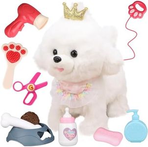 Bilinott Puppy Toys for Kids Aged 3-7, Interactive Toy Dogs That Walk and Bark and Wag Their Tails, Walking Dog Toys with Leash, Creative Stuffed Animals Gifts for 3 + Year Old Girls and Boys