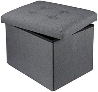 Hamgtrion Ottoman Storage Ottoman Collapsible Ottoman with Storage Foot Rest Small Ottoman Foot Stools Grey L17W13H13inches