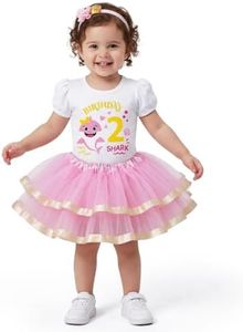 Luke and Lulu 2nd Birthday Outfit Baby Girl Tutu Dress Set - Baby Shark Birthday Shirt + Headband + Tutu