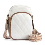 BOSTANTEN Womens Crossbody Purse Leather Cell Phone Bag Small Shoulder Handbags Purse Beige