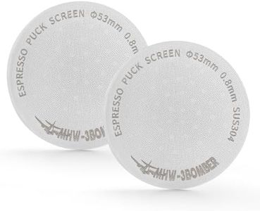 MHW-3BOMBER 53mm Espresso Puck Screen 2 Packs Metal Coffee Filter Reusable Espresso Filters for 54mm Portafilter Basket 0.8mm Thickness FG7009M-OS