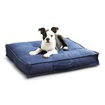 Happy Hounds Milo Square Tufted Pillow Dog Bed, Cobalt, Small (24" x 24")