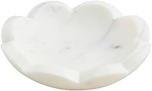 Mud Pie Scallop Marble Dish, 4.5" x 4.5", WHITE