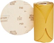 Norton 07660749246 Stick and Sand Abrasive Disc with Pressure-Sensitive Adhesive Attachment, Aluminum Oxide, 6" Diameter, Grit P80 Coarse (Roll of 50)