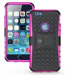 Cable And Case iPhone 6S Case, iPhone 6 Case - [HEAVY DUTY] Tough Dual Layer 2 In 1 Rugged Rubber Hybrid Hard/Soft Impact Protective Cover Armorbox Pink