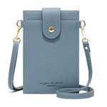 Womens Fashion Small Crossbody Bag Light Leather Cellphone Case Wallet Shoulder Purse Credit Card Holer Handbag Girls Travel Passport Pouch Messenger Satchel for iPhone 11 Pro Max 6/7/8 Plus (Blue)