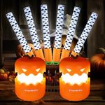 EverBrite Halloween Pumpkin Lantern and Bat Glow Stick Set, Collapsible Jack O Lantern Lights with Lanyard, Indoor/Outdoor Halloween Party Decorations, Battery Included