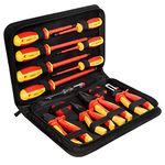 VonHaus Electrician Screwdriver and Pliers Tool Set - Insulated Screwdriver Set for Safe Electrical Work - 1000V VDE Tested - Includes Voltage Tester, Wire Stripper, Tape - Electricians Tools