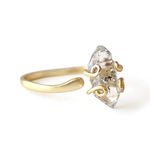 NEW Designs by Nature Gems Raw Herkimer Diamond Ring, April Birthstone Jewelry, Adjustable Ring, Yellow Gold Vermeil, Genuine Raw Crystal, Handmade in Canada