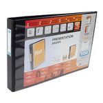 Elba A3 4 D-Ring Binder, 30mm capacity, 55mm spine, Presentation Folder with Customisable Cover, Landscape, Black (Single)