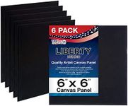 US Art Supply 6 X 6 inch Black Professional Artist Quality Acid Free Canvas Panels 6-Pack (1 Full Case of 6 Single Canvas Panels)