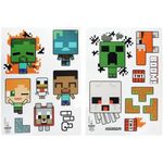 Minecraft Official Licensed Personalised Kids' Room Wall Decals - Officially Licensed, Reusable Overworld Gamer Icons, Playroom Wall Sticker Decorations, Includes Steve, Alex, Creepers | Paladone