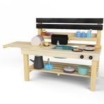 Premium Outdoor Mud Kitchen for Kids | Complete Play Set with Functional Tap | For Boys and Girls Age 3+ | Elevate Backyard Fun with Wooden Set | Encourages Garden Sensory Play