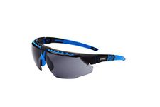 Uvex by Honeywell Avatar Safety Glasses, Blue Frame with Gray Lens & HydroShield Anti-Fog Coating (S2871HS)