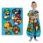 Nintendo Super Mario Kids Bedding Super Soft Micro Raschel Throw, 46 in x 60 in, by Franco