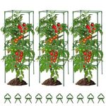 MQUPIN Tomato Cage for Garden 3 Packs Plant Cages Rustproof for Climbing Plants Vegetables Flowers Fruits, 42 Inch tomato stakes for Outdoor