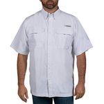 HABIT Men’s Fourche Mountain Short Sleeve River Guide Fishing Shirt - UPF 40+ UV Protection, Bright White, XXXXL